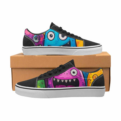 WOMEN'S Goofy Cartoon Monster Canvas Lace-Up Neon Fantasy Custom Shoes