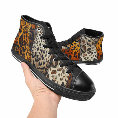 MEN'S Animal Print High Top Canvas Neon Fantasy Sneakers