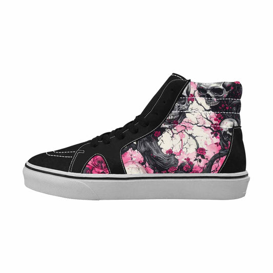 MEN'S Skull Roses High Top Canvas Vibrant Chaos Custom Sneakers