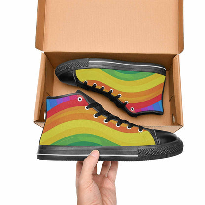 MEN'S Rainbow Pride High Top Canvas Dark Academia Shoes