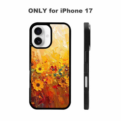 iPhone 17 Case — Impressionist Sunflower Brushstroke Pattern Floral, Personalized Phone Case