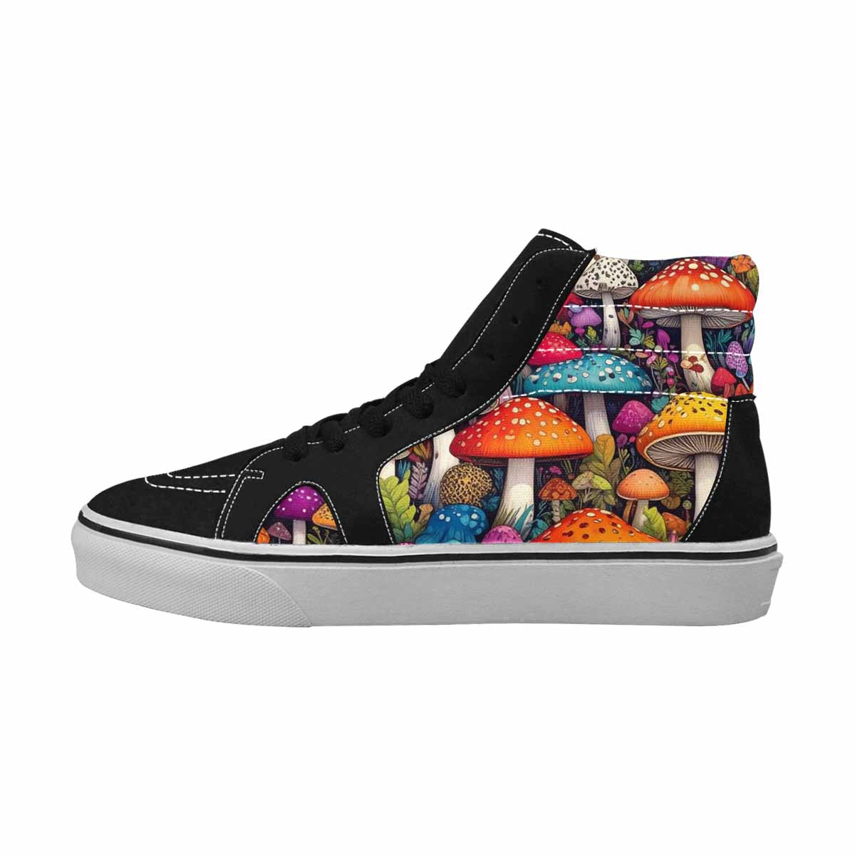 MEN'S Mushrooms High Top Canvas Neon Fantasy Custom Shoes