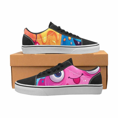 WOMEN'S Melting Icecream Monster Cherry Canvas Lace-Up Grunge Sneakers