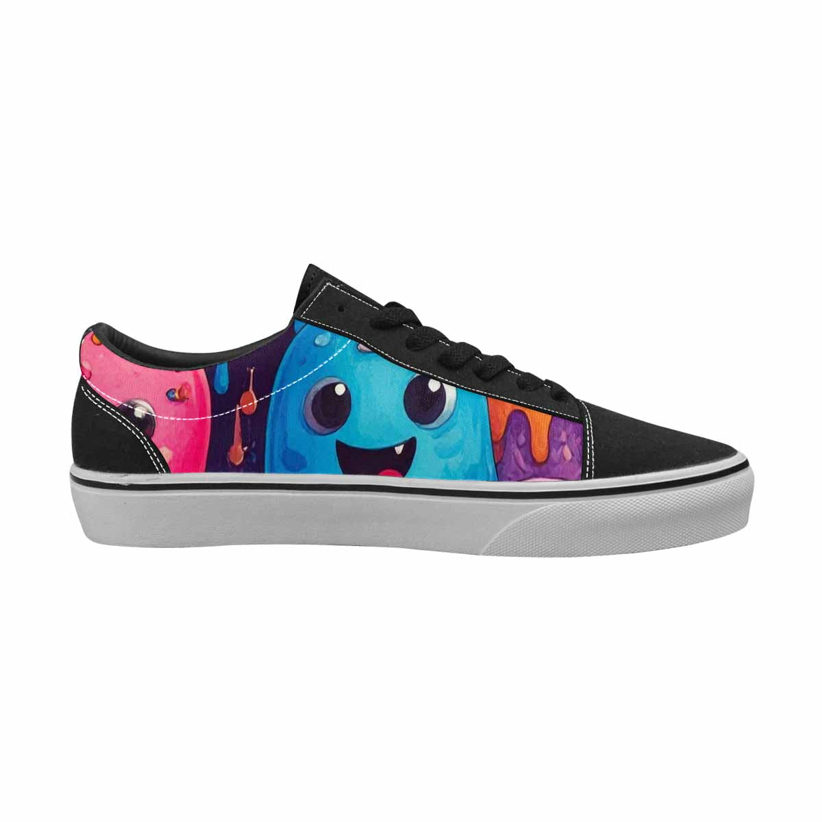 WOMEN'S Melting Ice Cream Monster Lace-Up Canvas Vivid Custom Sneakers
