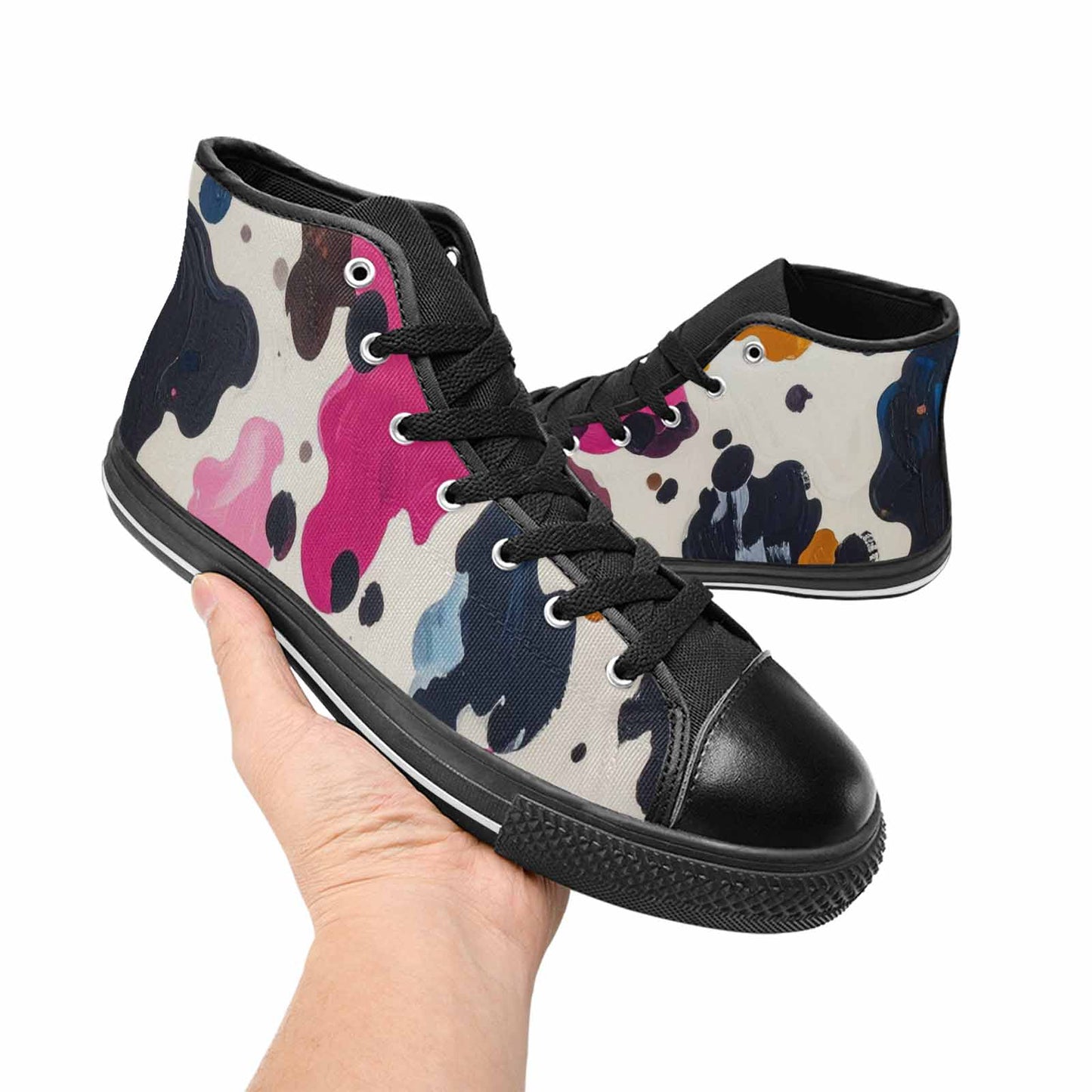 MEN'S Cow Animal Print High Top Canvas Dreamcore Sneakers