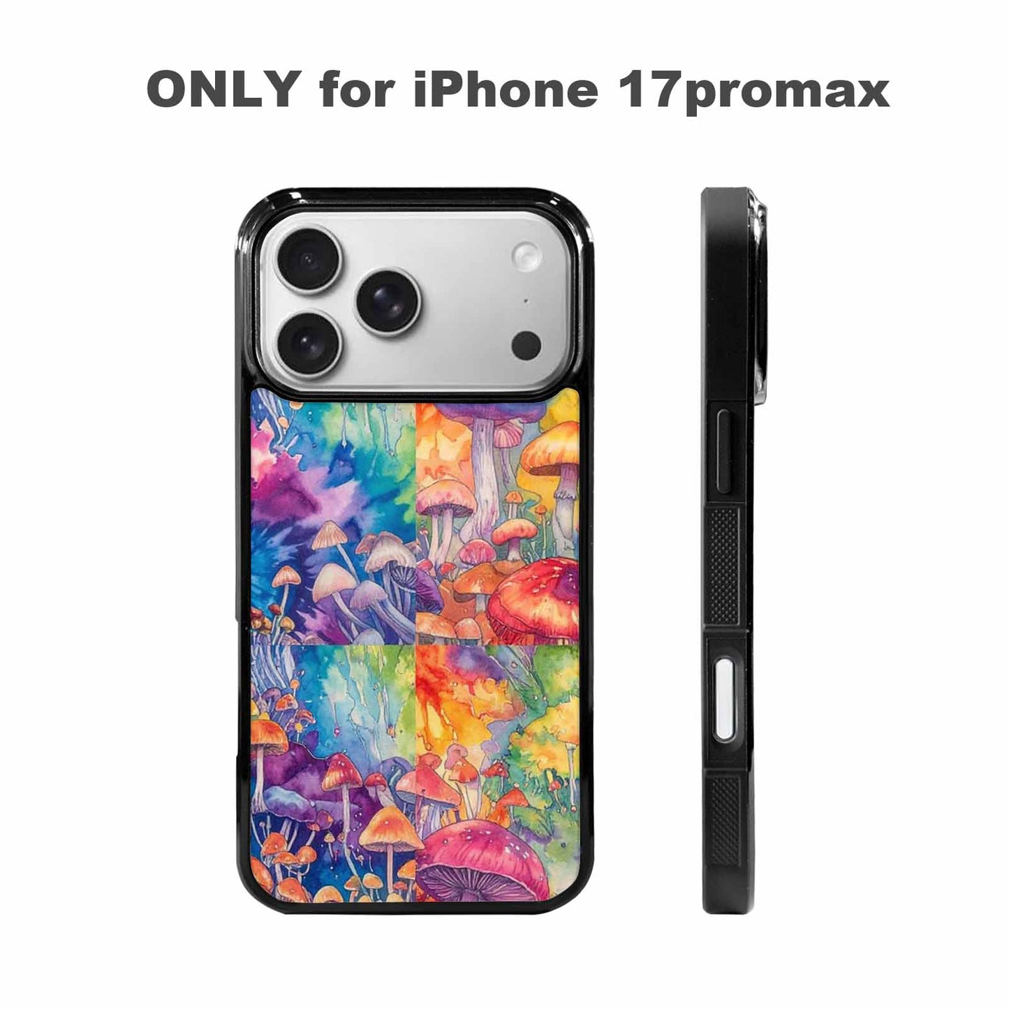 iPhone 17 Pro Max Case — Mushrooms Tie Dyemushrooms Pat Tie Dye, Custom Made Phone Cover