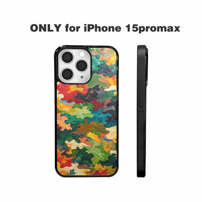iPhone 15 Pro Max Case — Camo Patches Full Color Vibrant Camo, Unique Phone Case Design