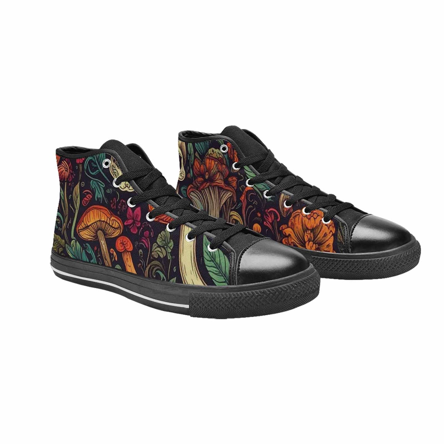 MEN'S Mushrooms And Skulls High Top Canvas Dark Academia Shoes