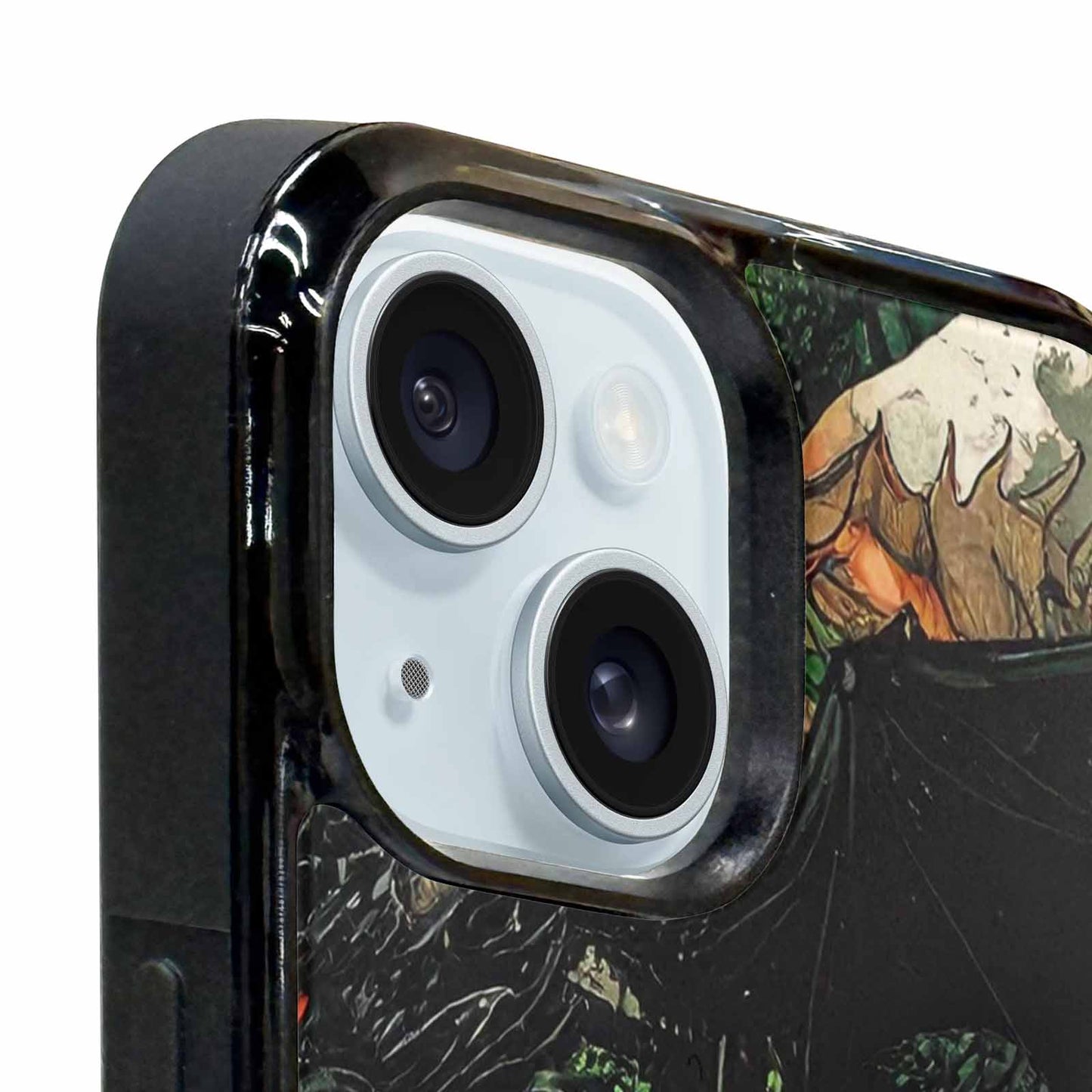 iPhone 15 Case — Dragon Scale Black Green Ink Dragons, Custom Print Case Cover