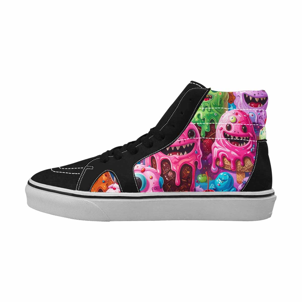 MEN'S Melting Icecream Monster Cherry High Top Canvas Vivid Custom Sneakers