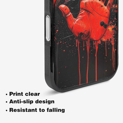 iPhone 16 Case — Halloween Splatter Handprint Custom Personalized Phone, Custom Phone Case
