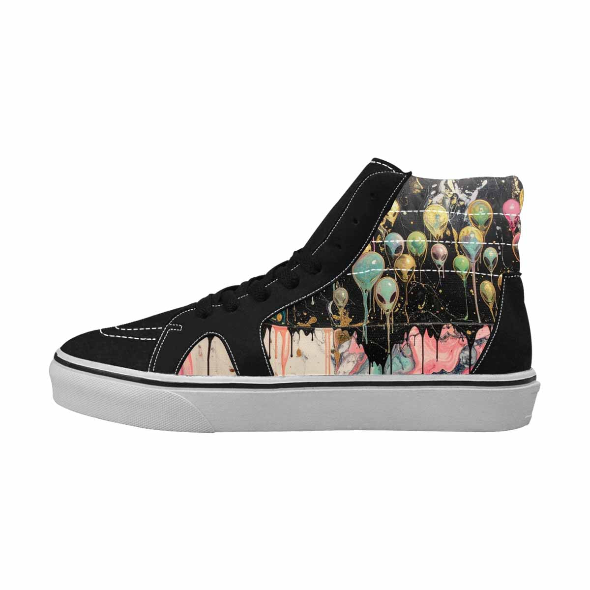 MEN'S Aliens  Marble Melting High Top Canvas Aesthetic Shoes