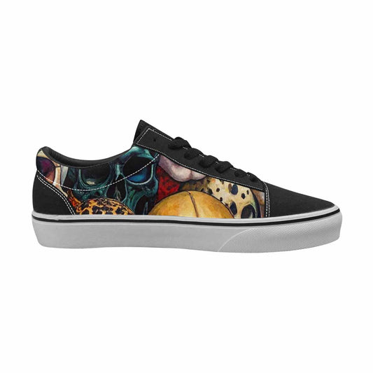 WOMEN'S Skulls Lace-Up Canvas Vivid Custom Sneakers