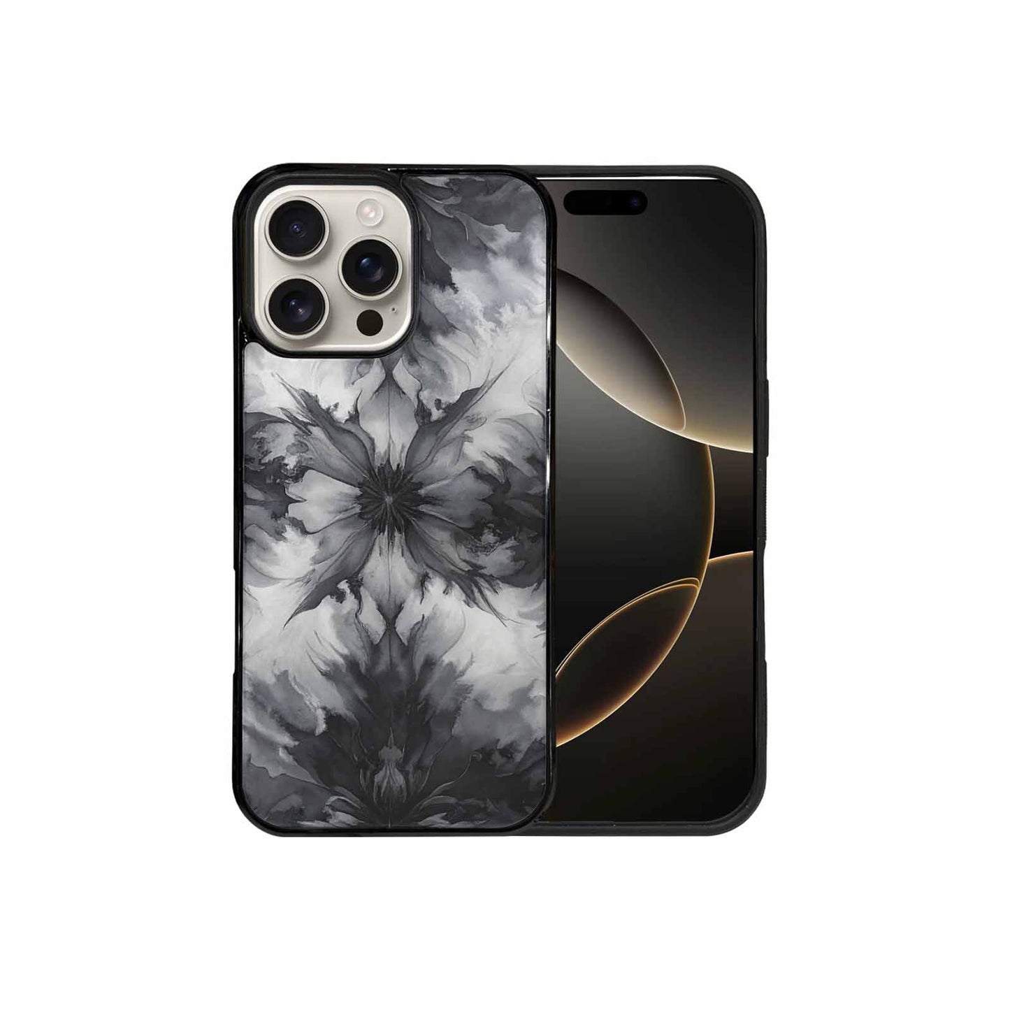iPhone 16 Pro Max Case — Tie Dye Black And Gray Blended, Custom Printed Phone Case