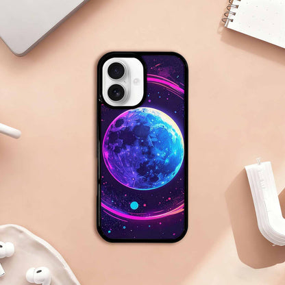 iPhone 17 Case — Neon Winter Moon Cartoon Cute, Custom Designed Case Cover