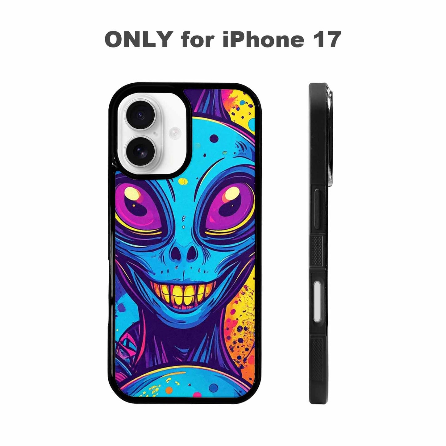 iPhone 17 Case — Alien Ufo Cartoon Art Alien Scifi, Customized Protective Case