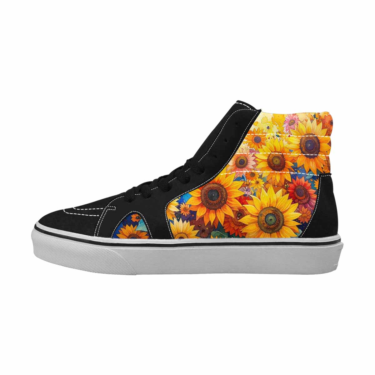 MEN'S Sunflower Burst High Top Canvas Dark Academia Sneakers