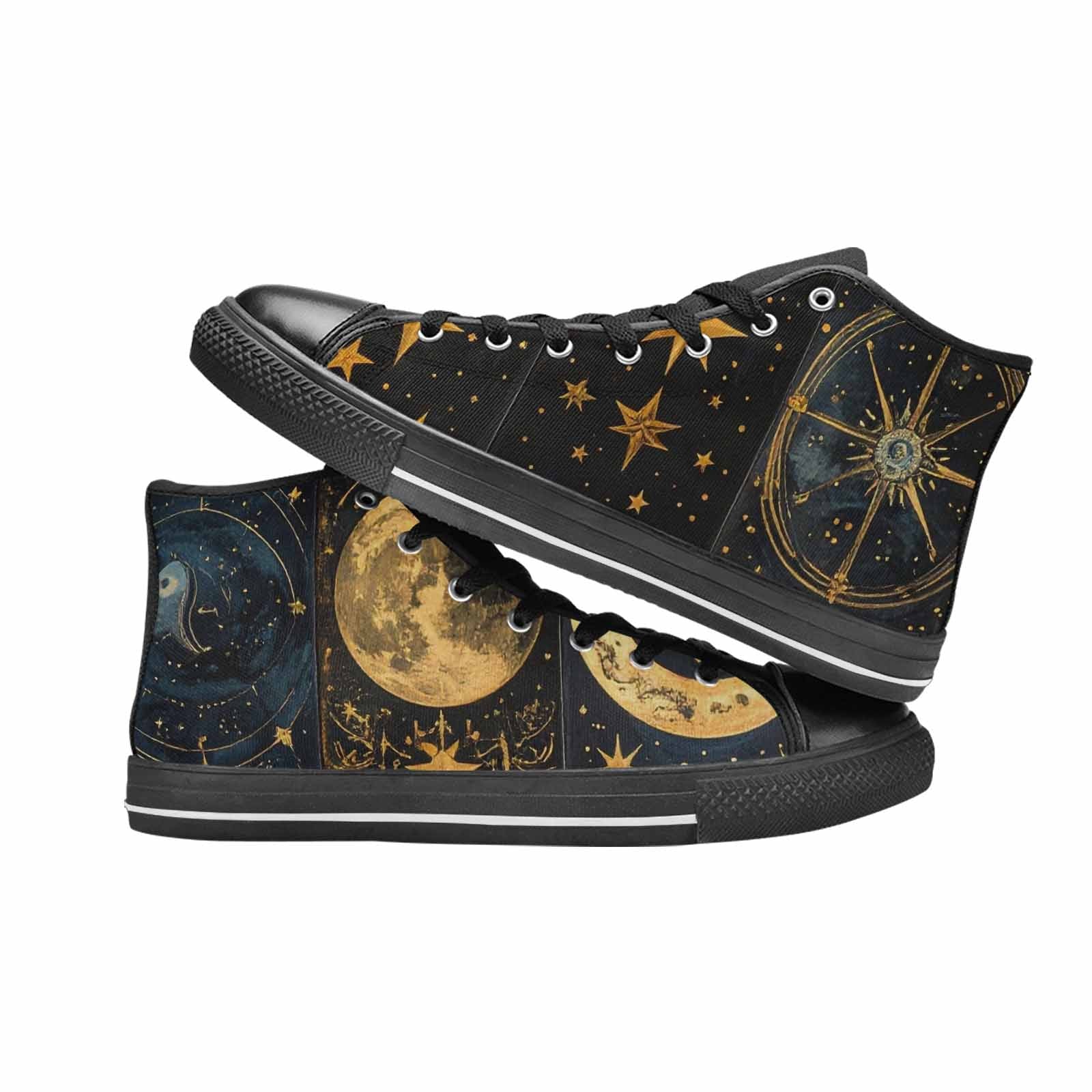 MEN'S Zodiac Constellation Star High Top Canvas Wallpaper Art Sneakers