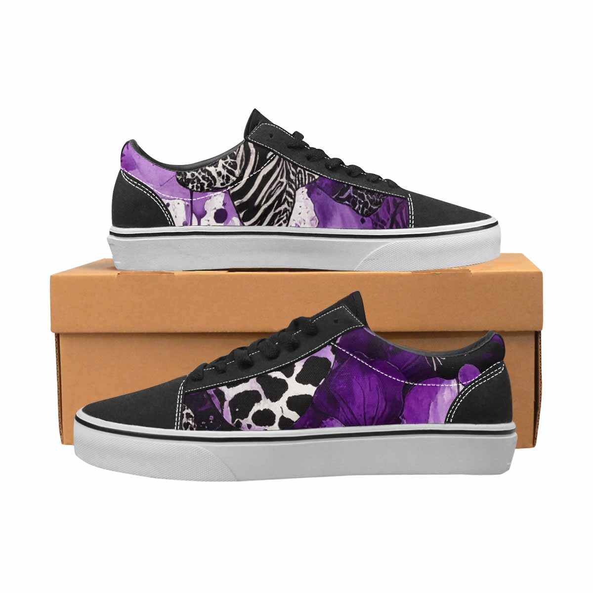 WOMEN'S Animal Print Lace-Up Canvas Aesthetic Custom Shoes