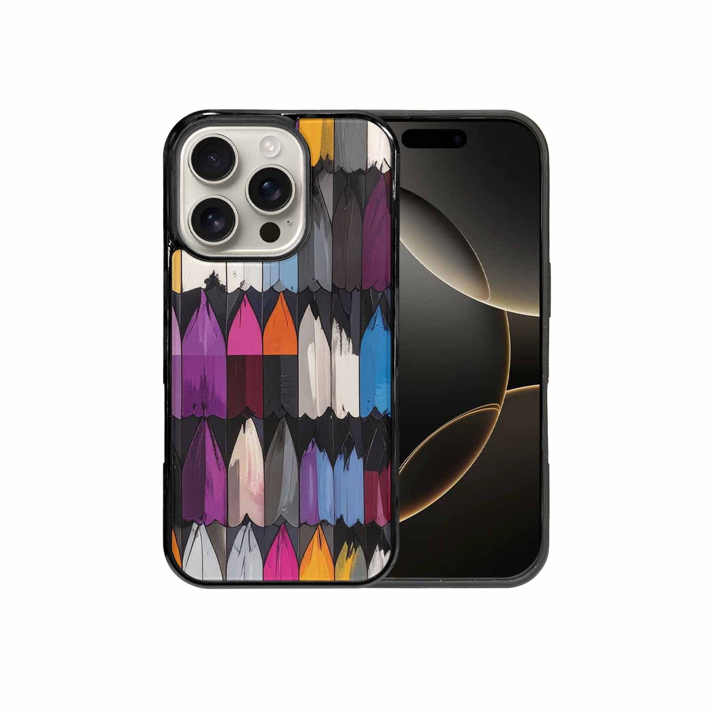 iPhone 16 Pro Case — Asexual Flag Color Theme Small Rainbow, Unique Phone Case Design