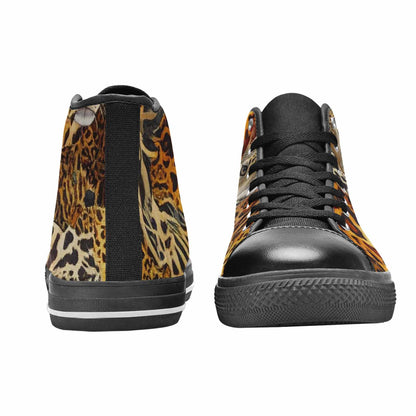 MEN'S Animal Print High Top Canvas Neon Fantasy Custom Sneakers