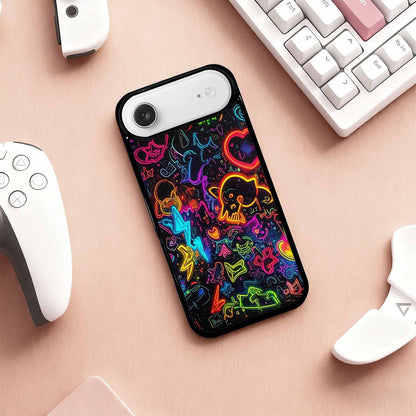 iPhone 17 Air Case — Neon Glow Sticker Icon Collage Original, Custom Made Phone Cover