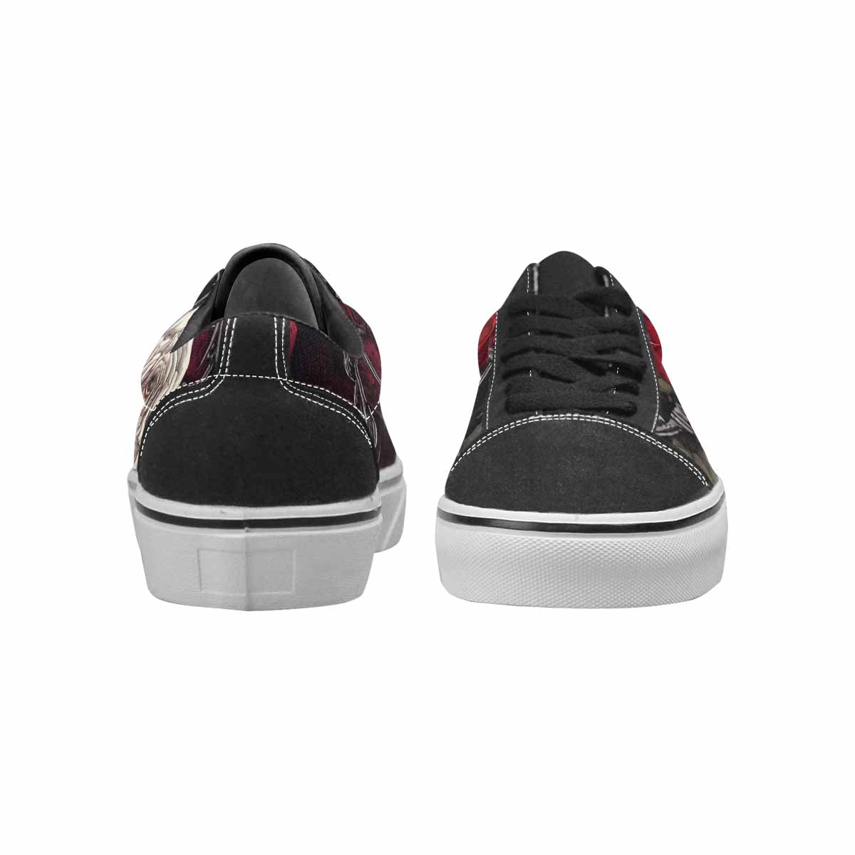MEN'S Black Gothic Rose Canvas Lace-Up Vibrant Chaos Custom Sneakers