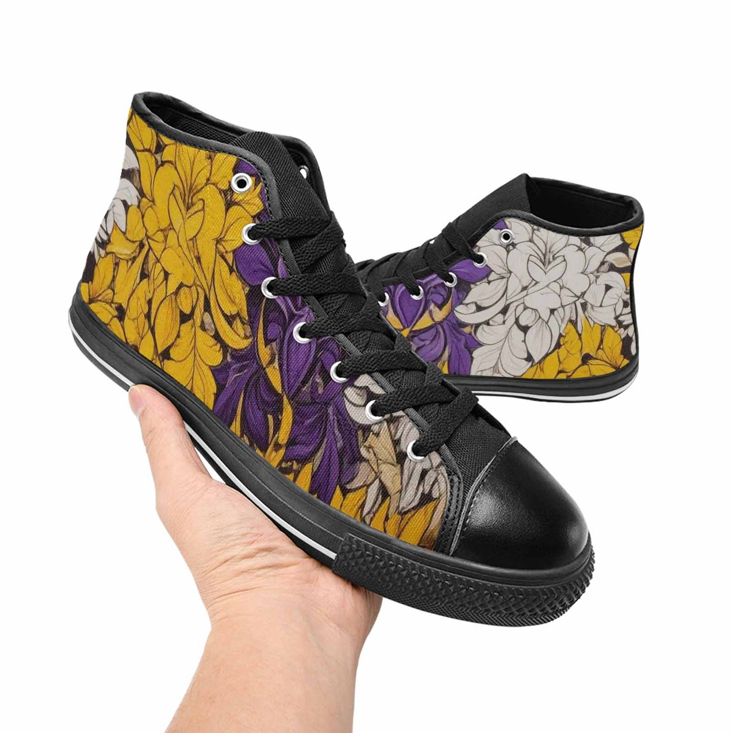 MEN'S Nonbinary Flag Color High Top Canvas Vibrant Chaos Shoes