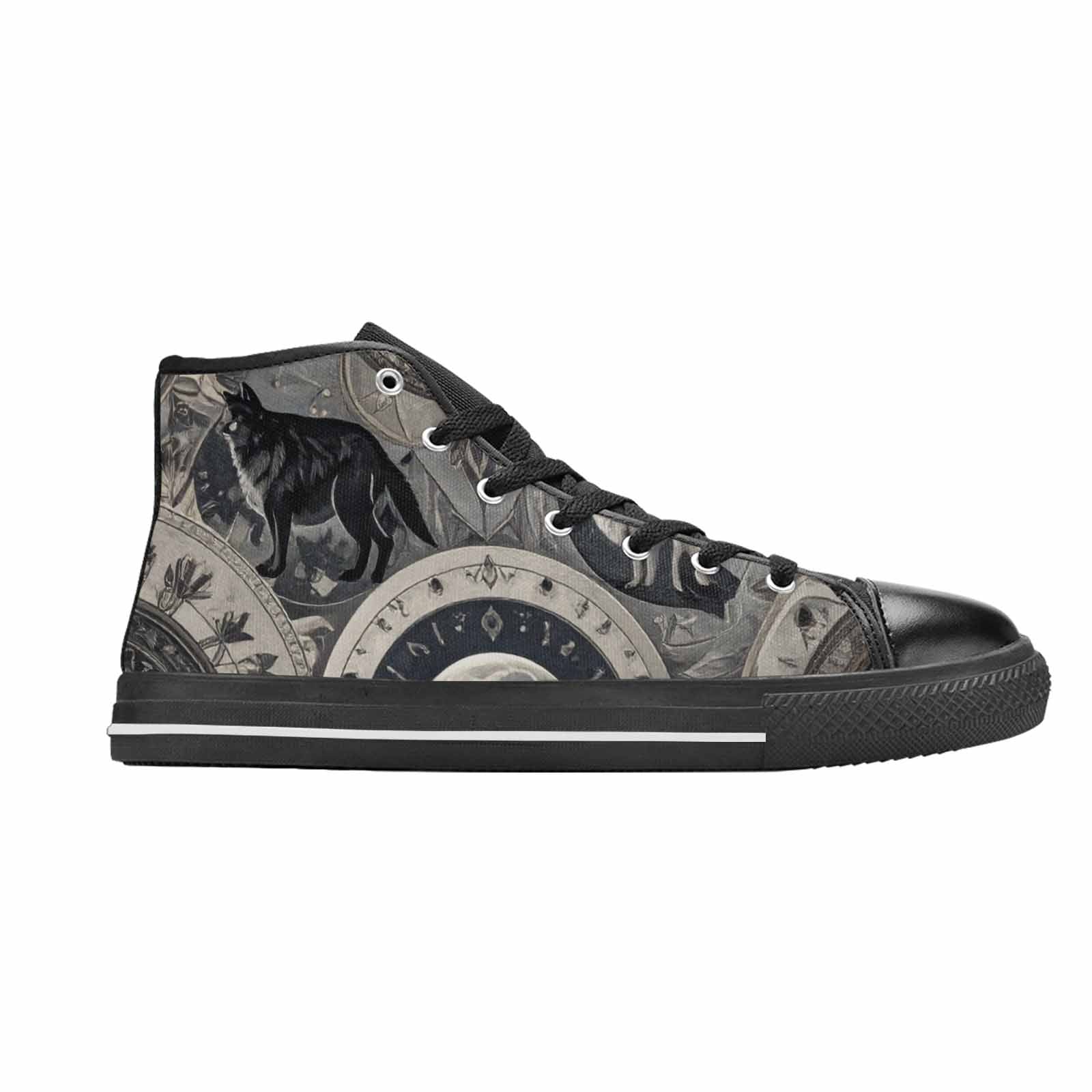 MEN'S Wolves Everywhere Collage High Top Canvas Dark Academia Shoes