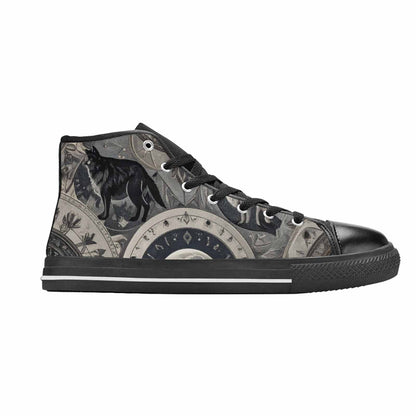 MEN'S Wolves Everywhere Collage High Top Canvas Dark Academia Shoes
