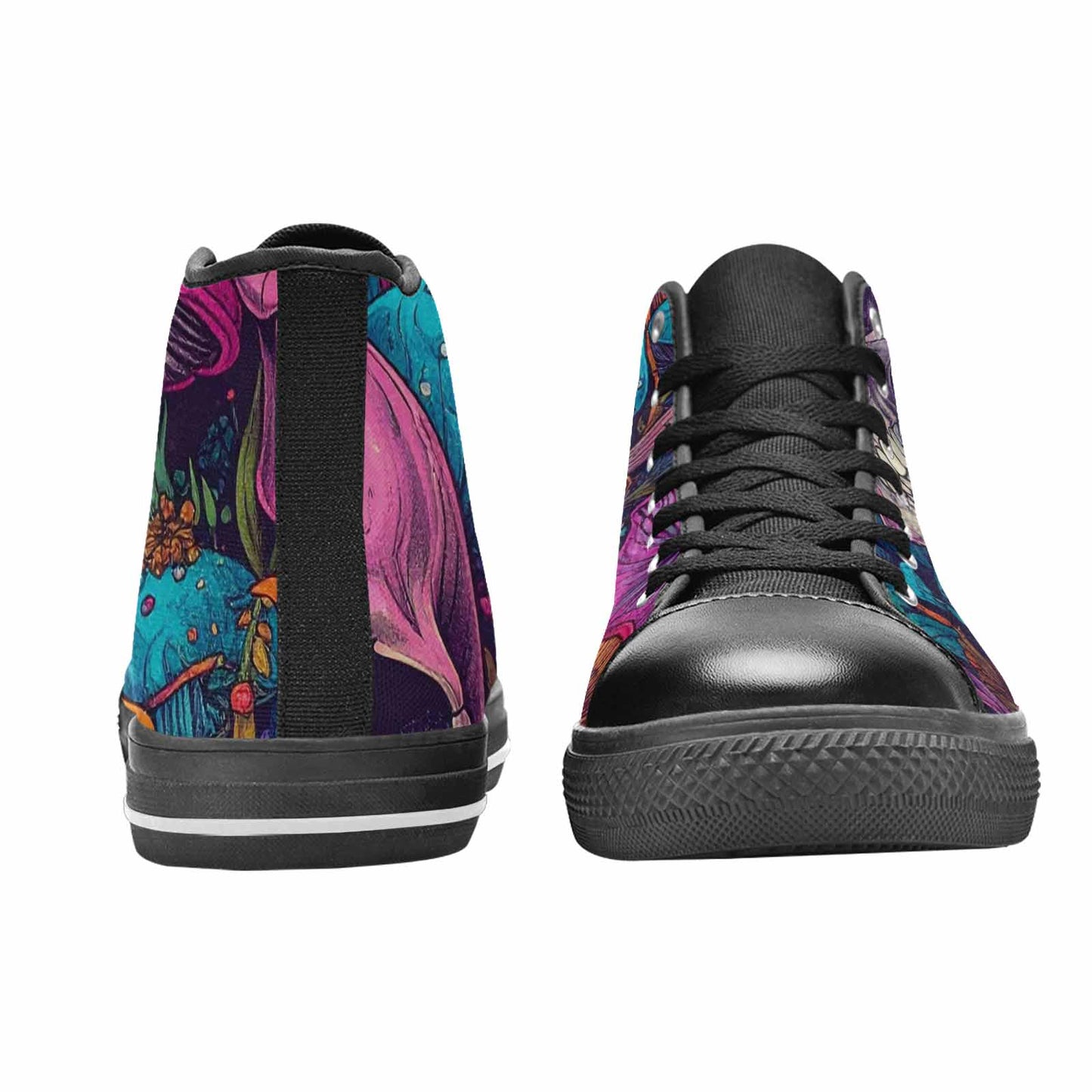 MEN'S Mushroom Skull High Top Canvas Cottagecore Custom Sneakers