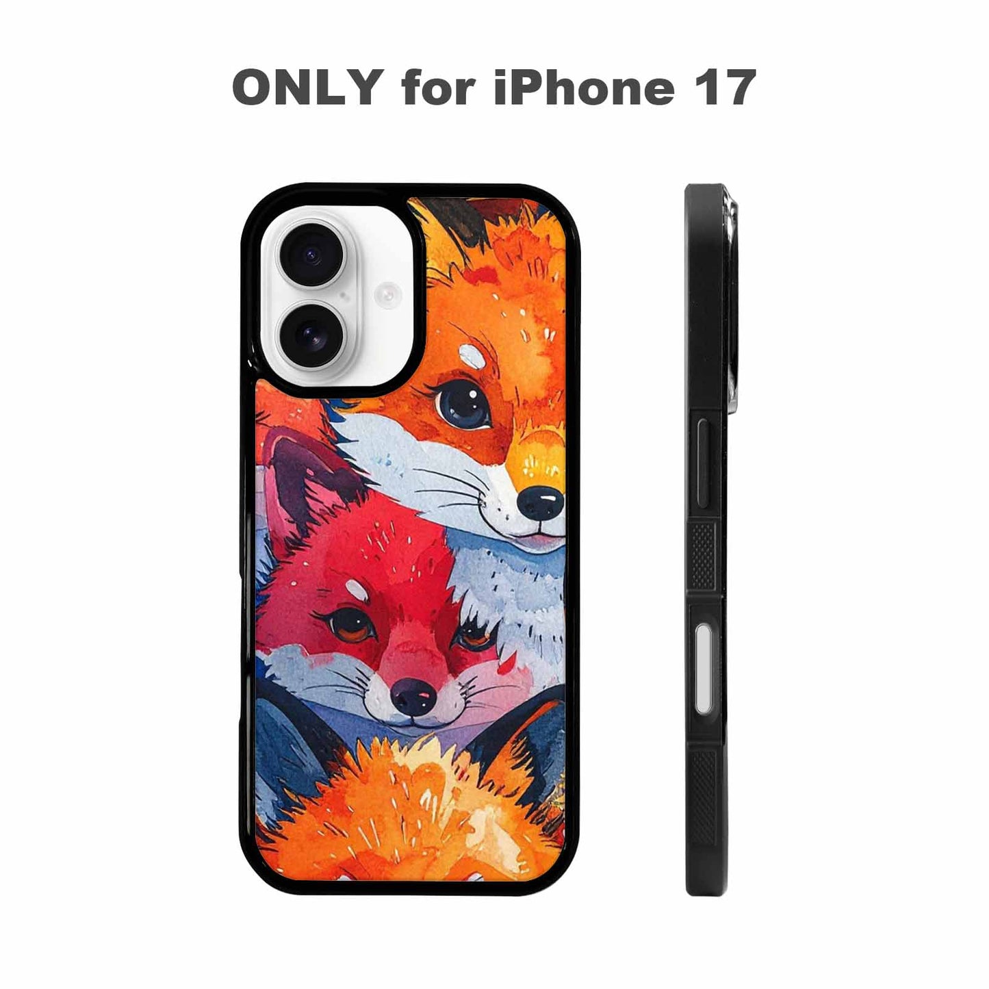 iPhone 17 Case — Watercolor Kawaii Fox Watercolor Abstract, Original Design Phone Case