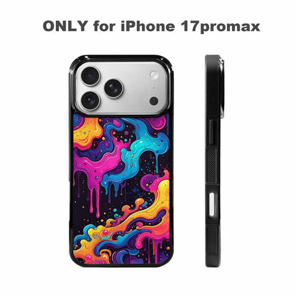iPhone 17 Pro Max Case — Neon Drip Galaxy Space, Original Design Phone Case