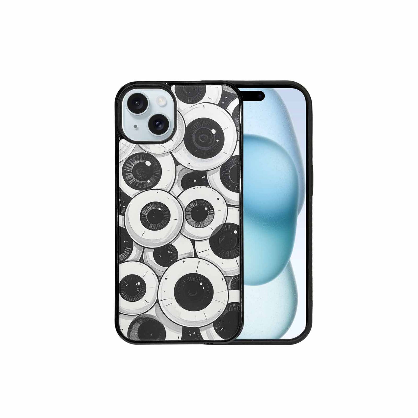iPhone 15 Plus Case — Googly Cartoon Eyeballs Custom, Custom Art Phone Cover