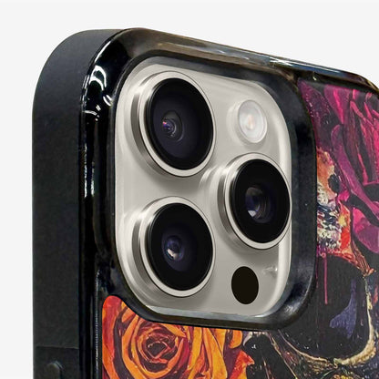 iPhone 16 Pro Max Case — Skulls Roses Acid Wash Custom, Custom Phone Case