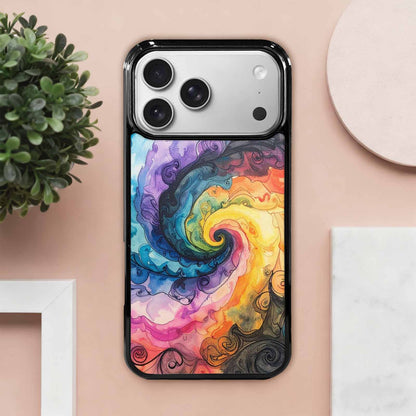 iPhone 17 Pro Max Case — Black &amp; Blue Ink Tie Dye, Custom Phone Case