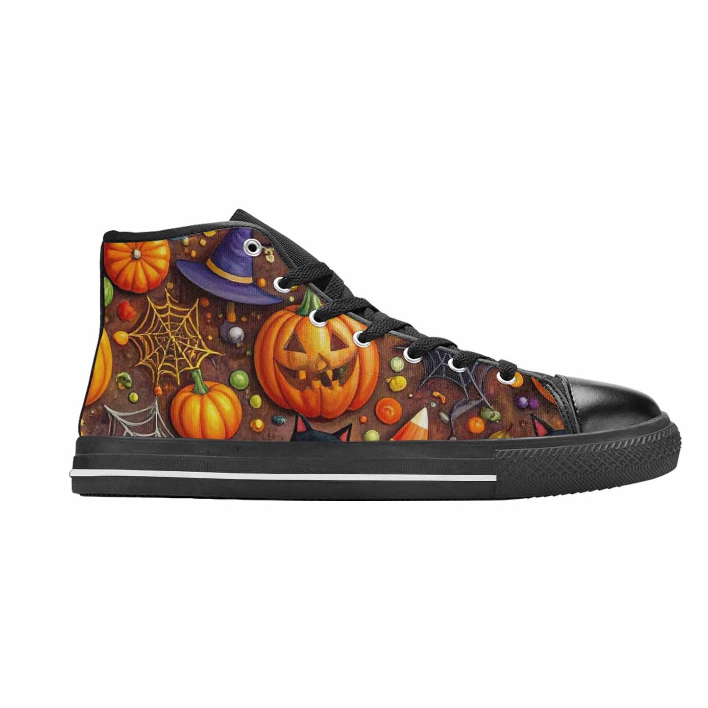 MEN'S Halloween High Top Canvas Wallpaper Art Sneakers
