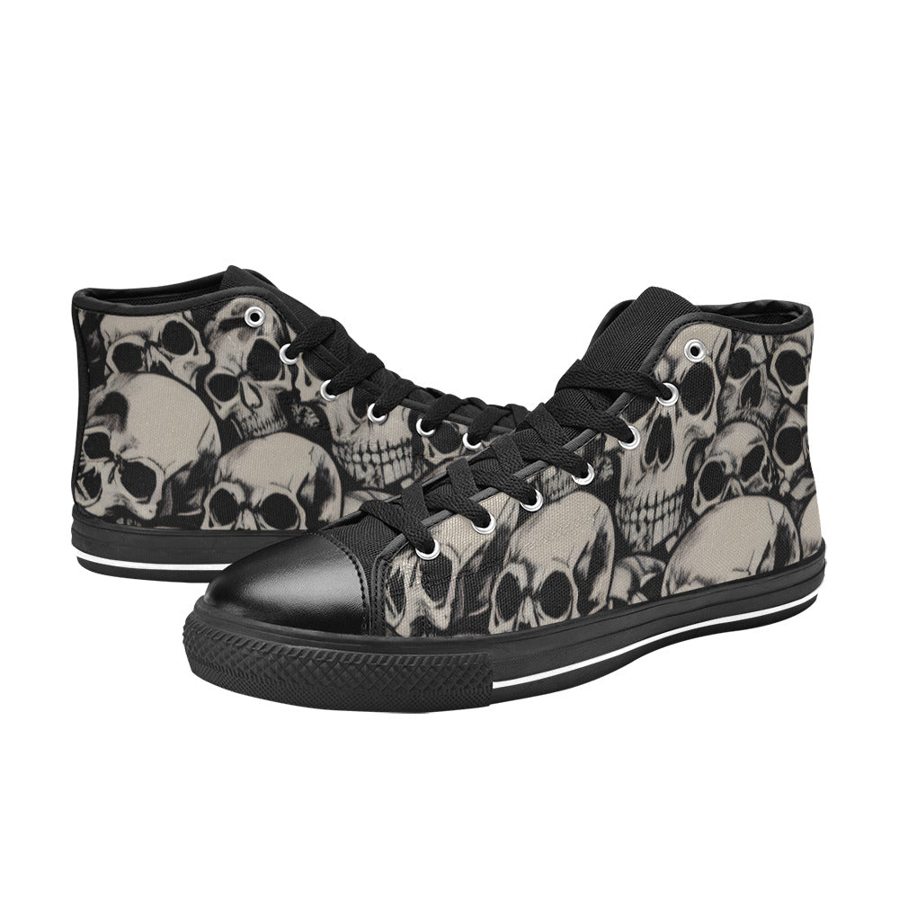 MEN'S Cc Retro Skulls Art High Top Canvas Wallpaper Art Custom Sneakers