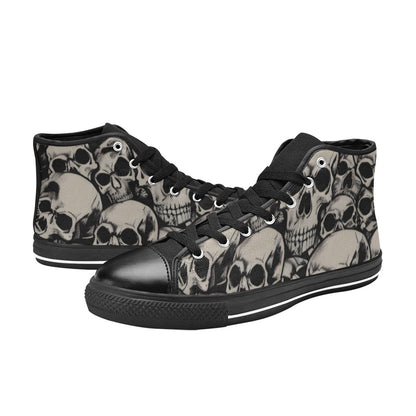 MEN'S Cc Retro Skulls Art High Top Canvas Wallpaper Art Custom Sneakers