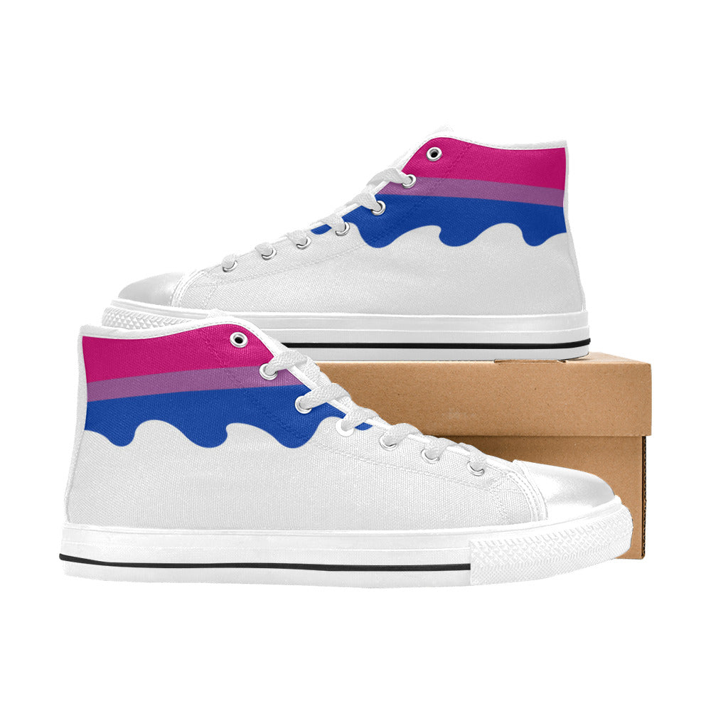 MEN'S Cc Pride Lgbt Bi High Top Canvas Vibrant Chaos Custom Shoes
