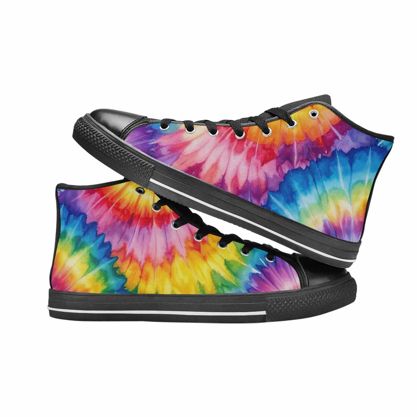 WOMEN'S Tie Dye - High Top Canvas Vivid Custom Sneakers