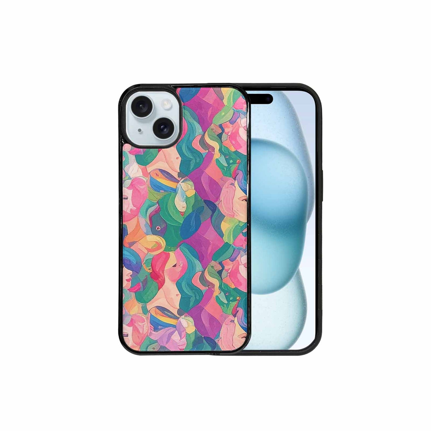 iPhone 15 Plus Case — Polysexual Flag Color Theme Small Rainbow, Custom Print Case Cover