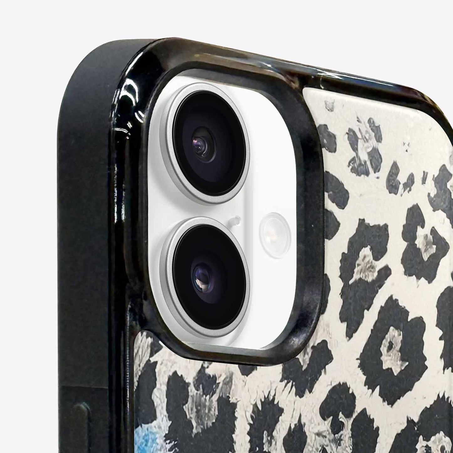 iPhone 16 Plus Case — Animal Print Black Blue Ink Animal, Custom Print Case Cover