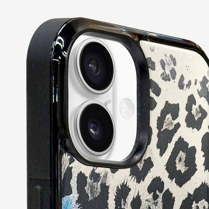 iPhone 16 Plus Case — Animal Print Black Blue Ink Animal, Custom Print Case Cover