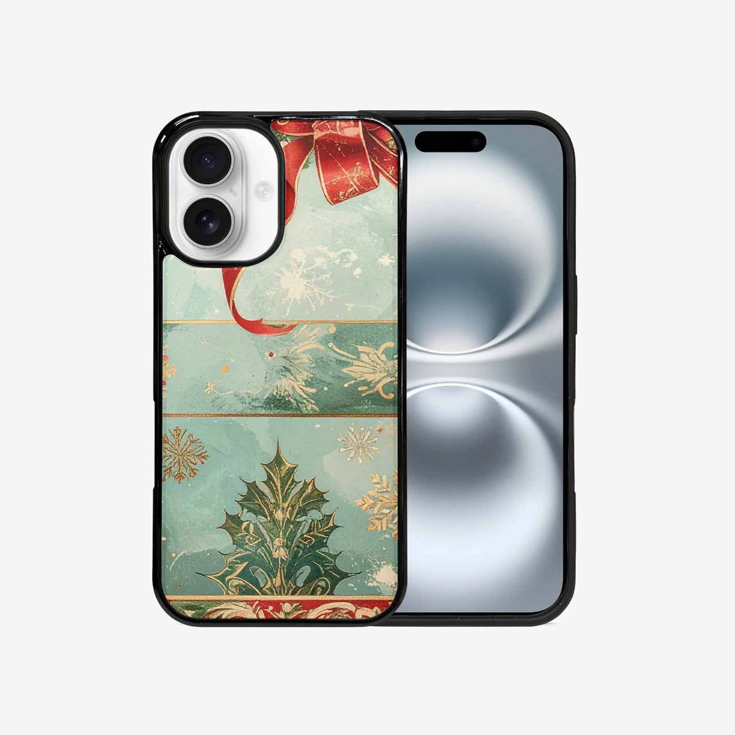 iPhone 16 Case — Christmas Wrapping Paper Pattern Art Wallpaper, Customized Protective Case