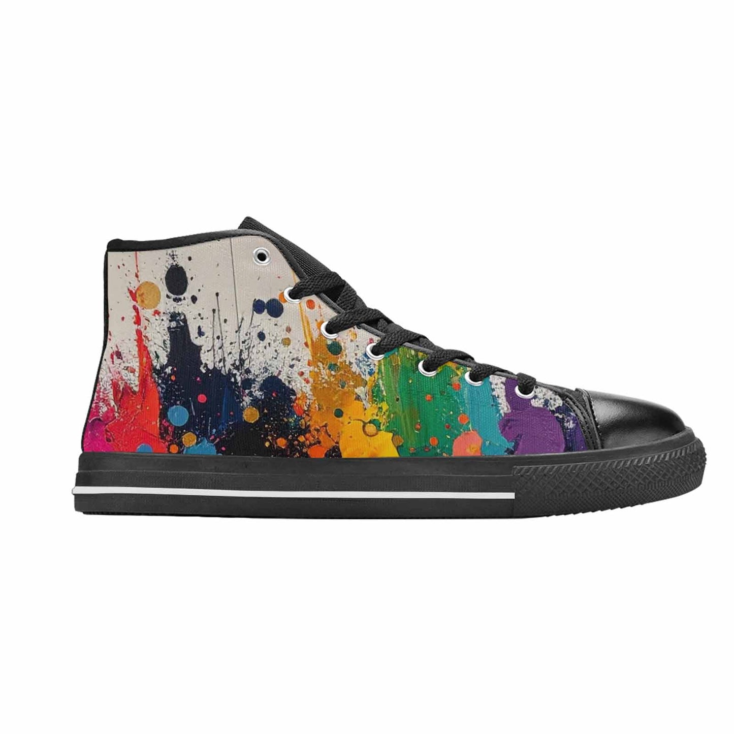 MEN'S Paint Splatter High Top Canvas Dark Academia Sneakers