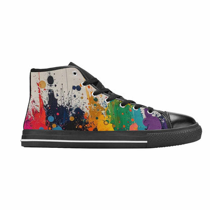 MEN'S Paint Splatter High Top Canvas Dark Academia Sneakers