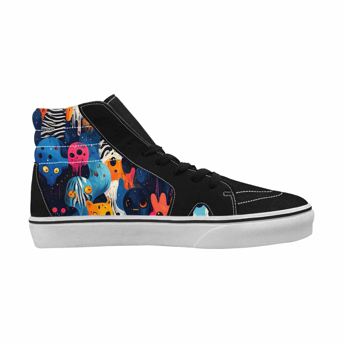 MEN'S Melting Aliens High Top Canvas Dark Academia Custom Sneakers