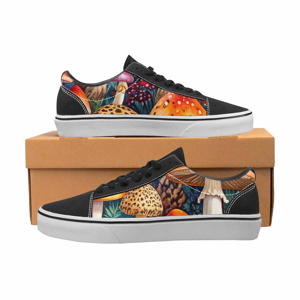 WOMEN'S Mushrooms Lace-Up Canvas Grunge Custom Shoes