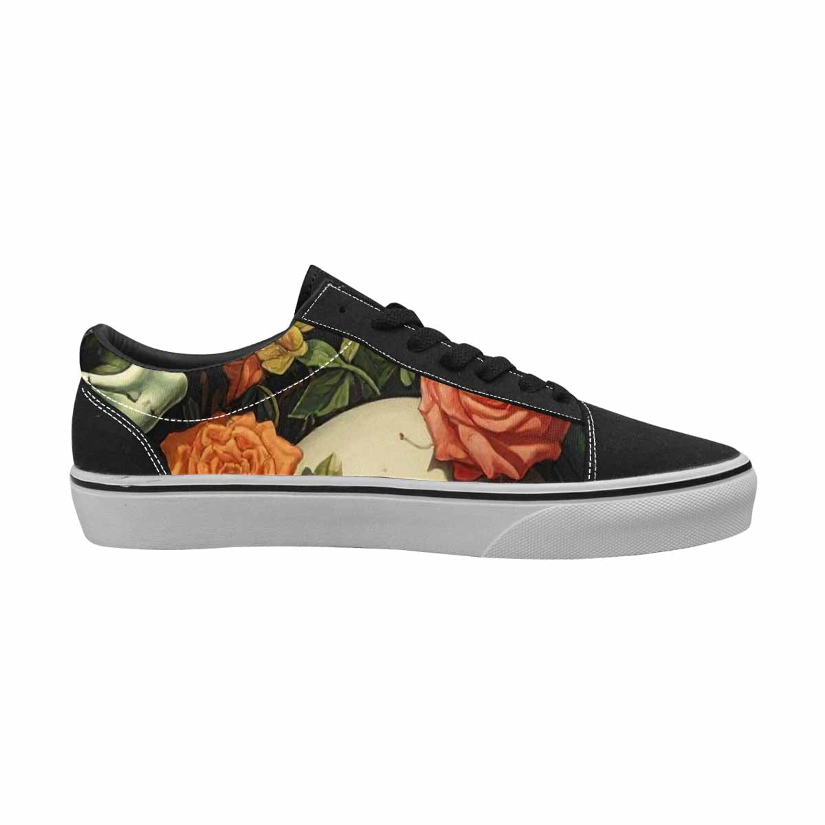 WOMEN'S Skulls  Botanical Skulls Lace-Up Canvas Surreal Custom Shoes